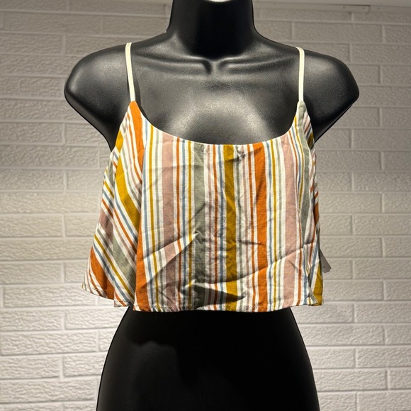 Windsor Striped Crop Top Women's M Sleeveless Casual Adjustable Straps - Picture 1 of 4